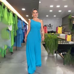 Jurken & Jumpsuits Dames*GEORGINA - Stijlvolle zomerse jumpsuit met één schouder