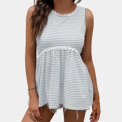 Topjes & Shirts Dames*Gestreepte gebreide zomertanktop voor dames