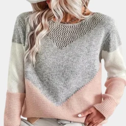 Truien & Vesten Dames*Giedre - Stijlvolle gebreide damestrui voor de zomer Rozeachtig grijs
