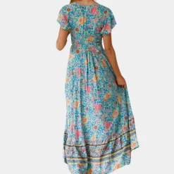 Jurken & Jumpsuits Dames*Gina - Zomerse dames maxi-jurk met split