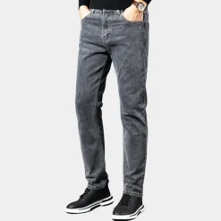 Broeken Heren*Giovanni - Casual skinny jeans voor heren - Perfect voor de zomer Donkergrijs