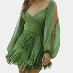 Jurken & Jumpsuits Dames*Gloria - Betoverende en luchtige zomerjurk voor dames met lantermouwen, perfect voor zonnige dagen