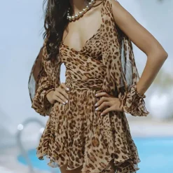 Jurken & Jumpsuits Dames*Gloria - Betoverende en luchtige zomerjurk voor dames met lantermouwen, perfect voor zonnige dagen