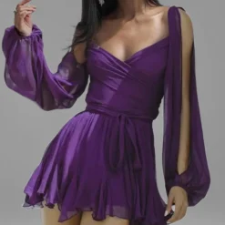 Jurken & Jumpsuits Dames*Gloria - Betoverende en luchtige zomerjurk voor dames met lantermouwen, perfect voor zonnige dagen