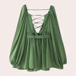 Jurken & Jumpsuits Dames*Gloria - Betoverende en luchtige zomerjurk voor dames met lantermouwen, perfect voor zonnige dagen