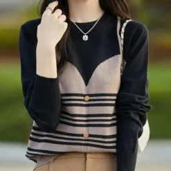 Truien & Vesten Dames*GLORIA - Elegante Gebreide Zomerse Trui voor Dames Zwart