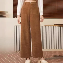 Broeken & Rokken Dames*Graciella - Elegante damesbroek met hoge taille voor de zomer Bruin