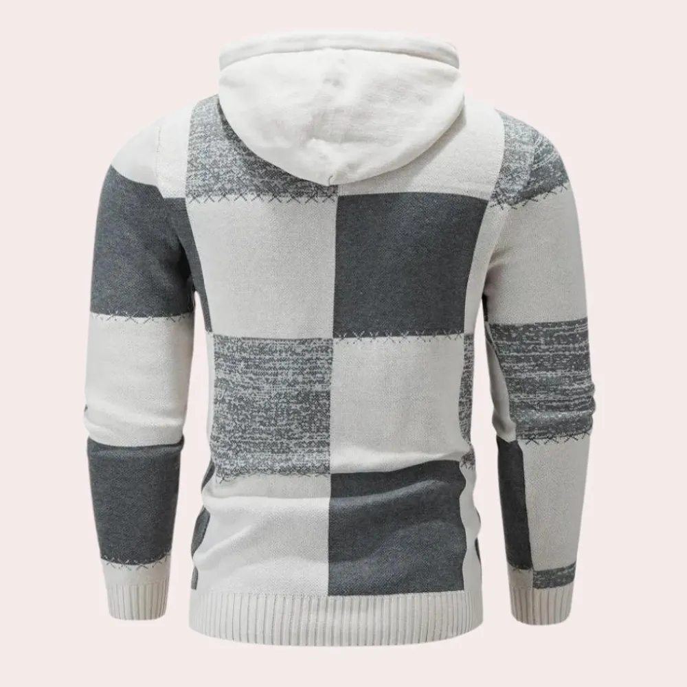 Truien & Vesten Heren*Greco - Heren trendy geruite zomertrui met capuchon