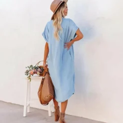 Jurken & Jumpsuits Dames*GREER - Casual losse zomerjurk Blauw