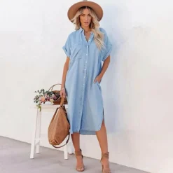 Jurken & Jumpsuits Dames*GREER - Casual losse zomerjurk Blauw