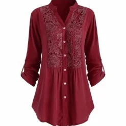 Blazers & Blouses Dames*Hailei - Luchtige lange blouse met pofmouwen voor dames - Zomereditie
