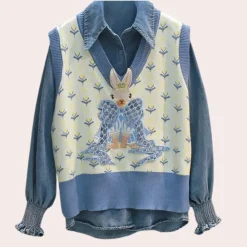 Truien & Vesten Dames*HENRICA - Elegante Zomervest voor Dames Blauw