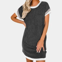 Jurken & Jumpsuits Dames*Henriqua - Dames Casual Chic Zomerse Pinstripe Jurk