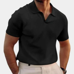 Shirts Heren*Heren casual zomer overhemd met v-hals en revers