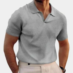 Shirts Heren*Heren casual zomer overhemd met v-hals en revers