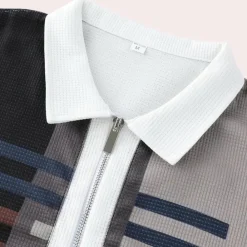 Shirts Heren*Herenpolo met rits - Zomerse Stijl Zwart