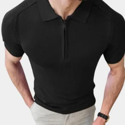 Shirts Heren*Herenpoloshirt met rits - Zomerse Stijl