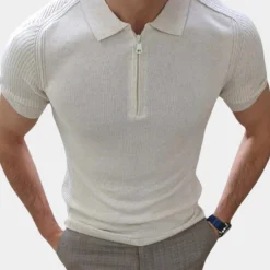 Shirts Heren*Herenpoloshirt met rits - Zomerse Stijl