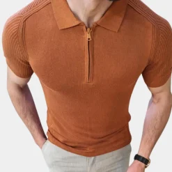 Shirts Heren*Herenpoloshirt met rits - Zomerse Stijl