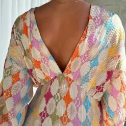 Jurken & Jumpsuits Dames*Hilde - Elegante kleurrijke lange zomerjurk voor vrouwen Veelkleurig