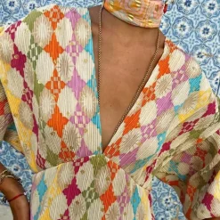 Jurken & Jumpsuits Dames*Hilde - Elegante kleurrijke lange zomerjurk voor vrouwen Veelkleurig