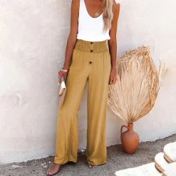 Broeken & Rokken Dames*HILLA - Hoge taille losse zomerbroek