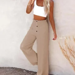 Broeken & Rokken Dames*HILLA - Hoge taille losse zomerbroek