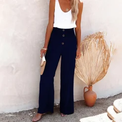 Broeken & Rokken Dames*HILLA - Hoge taille losse zomerbroek