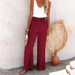 Broeken & Rokken Dames*HILLA - Hoge taille losse zomerbroek