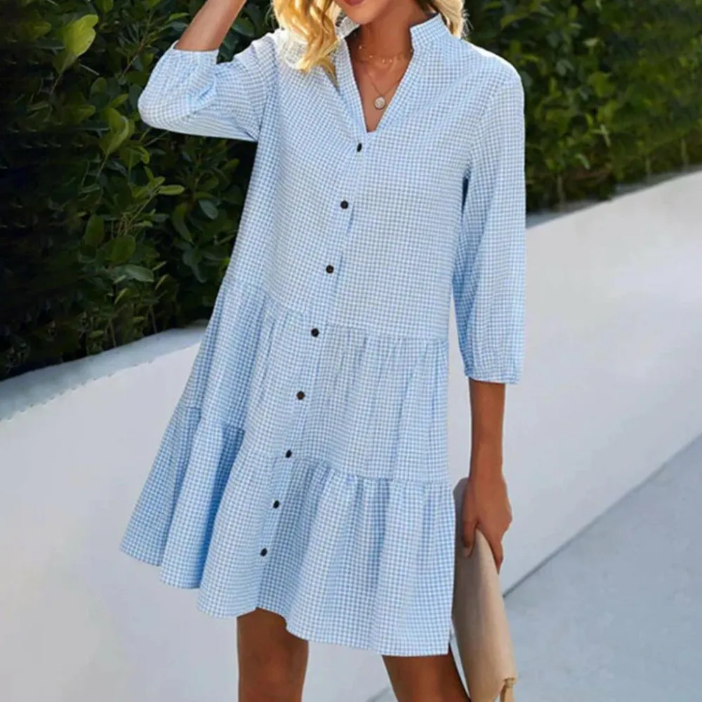 Jurken & Jumpsuits Dames*HILMA - Luchtige midi zomerjurk voor dames Blauw