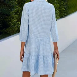 Jurken & Jumpsuits Dames*HILMA - Luchtige midi zomerjurk voor dames Blauw