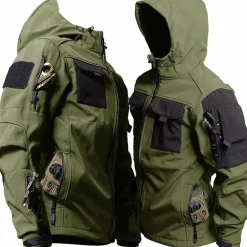 Jassen Heren*HUBERT - Lichte Veldjas met Capuchon voor de Zomer