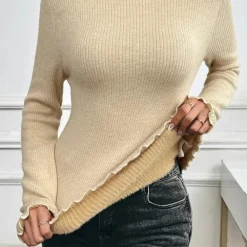 Truien & Vesten Dames*IANTHE - Stijlvolle Lichte Zomertrui voor Dames Khaki