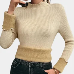 Truien & Vesten Dames*IANTHE - Stijlvolle Lichte Zomertrui voor Dames Khaki