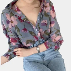 Blazers & Blouses Dames*Ibbie - Zomerse gebloemde damesblouse