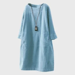 Jurken & Jumpsuits Dames*Idunn - Corduroy damesjurk voor de zomer