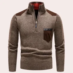 Truien & Vesten Heren*Ignatius - Tijdloze Elegantie Half-Zip Zomerse Trui voor Mannen
