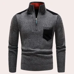 Truien & Vesten Heren*Ignatius - Tijdloze Elegantie Half-Zip Zomerse Trui voor Mannen