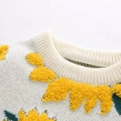 Truien & Vesten Dames*ILARIA - Luchtige gebreide trui met zonnebloempatroon voor de zomer