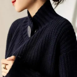 Truien & Vesten Dames*INARA - Moderne Gebreide Zomer Vest voor Dames Marineblauw