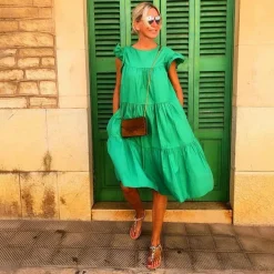 Jurken & Jumpsuits Dames*INGRID - Luchtige zomerse casual midi-jurk