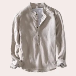 Shirts Heren*Ioan - Tijdloos Herenoverhemd met lange mouwen voor de Zomer