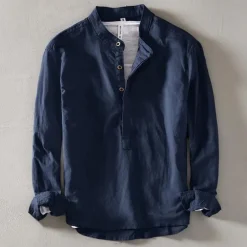 Shirts Heren*Ioan - Tijdloos Herenoverhemd met lange mouwen voor de Zomer