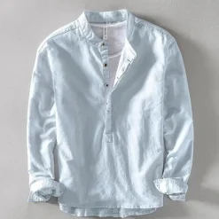 Shirts Heren*Ioan - Tijdloos Herenoverhemd met lange mouwen voor de Zomer