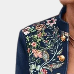 Blazers & Blouses Dames*Iona - Vrouwelijke blazer met bloemenprint voor de zomer Blauw