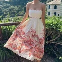 Jurken & Jumpsuits Dames*Isabella - Elegante Zomer Halterjurk met Verfijnde A-lijn en Mouwloos Design