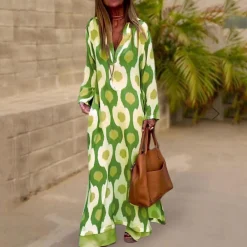 Jurken & Jumpsuits Dames*Isla - Zomerse maxi-jurk voor dames met lange mouwen