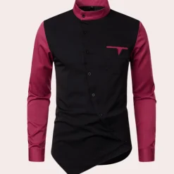 Shirts Heren*Istvan - Trendy Lange Mouwen Asymmetrisch Zomershirt