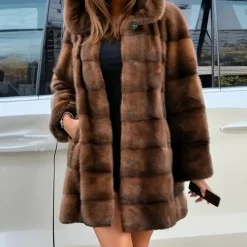 Jassen Dames*Jacinta - Modieus damesjack met capuchon Bruin