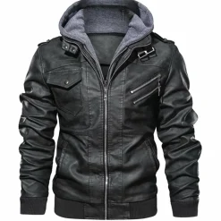 Leren Jassen Heren|Jassen Heren*Jacob - Leren zomerjas met capuchon voor heren